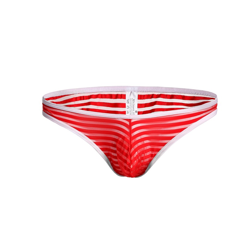 Picture of Underwear men's sexy striped lace mesh bikini low waist briefs ultra-thin summer breathable fashion C603