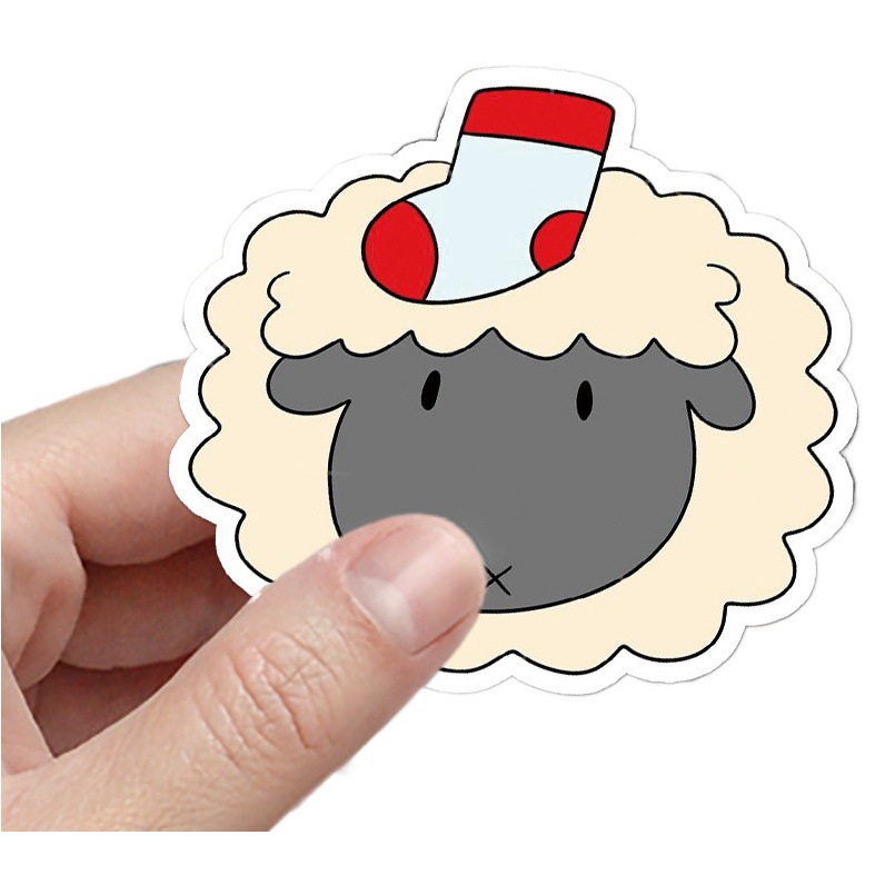 50 cartoon lamb graffiti stickers personality cute animal children stickers DIY skateboard luggage stickers