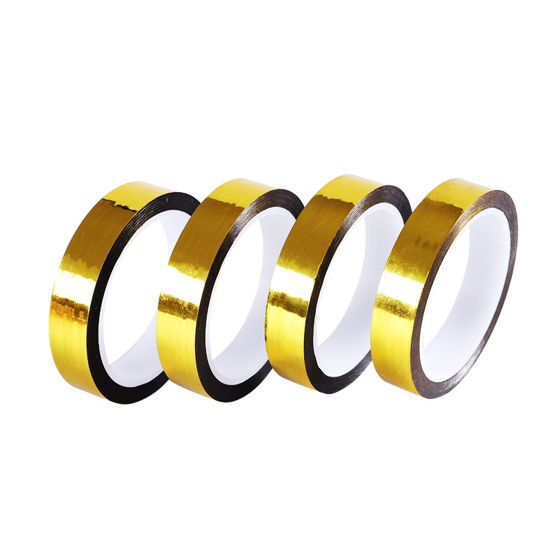 Customizable laser tape bright gold and silver tape gift decorative tape electroplating bright gold tape can be customized