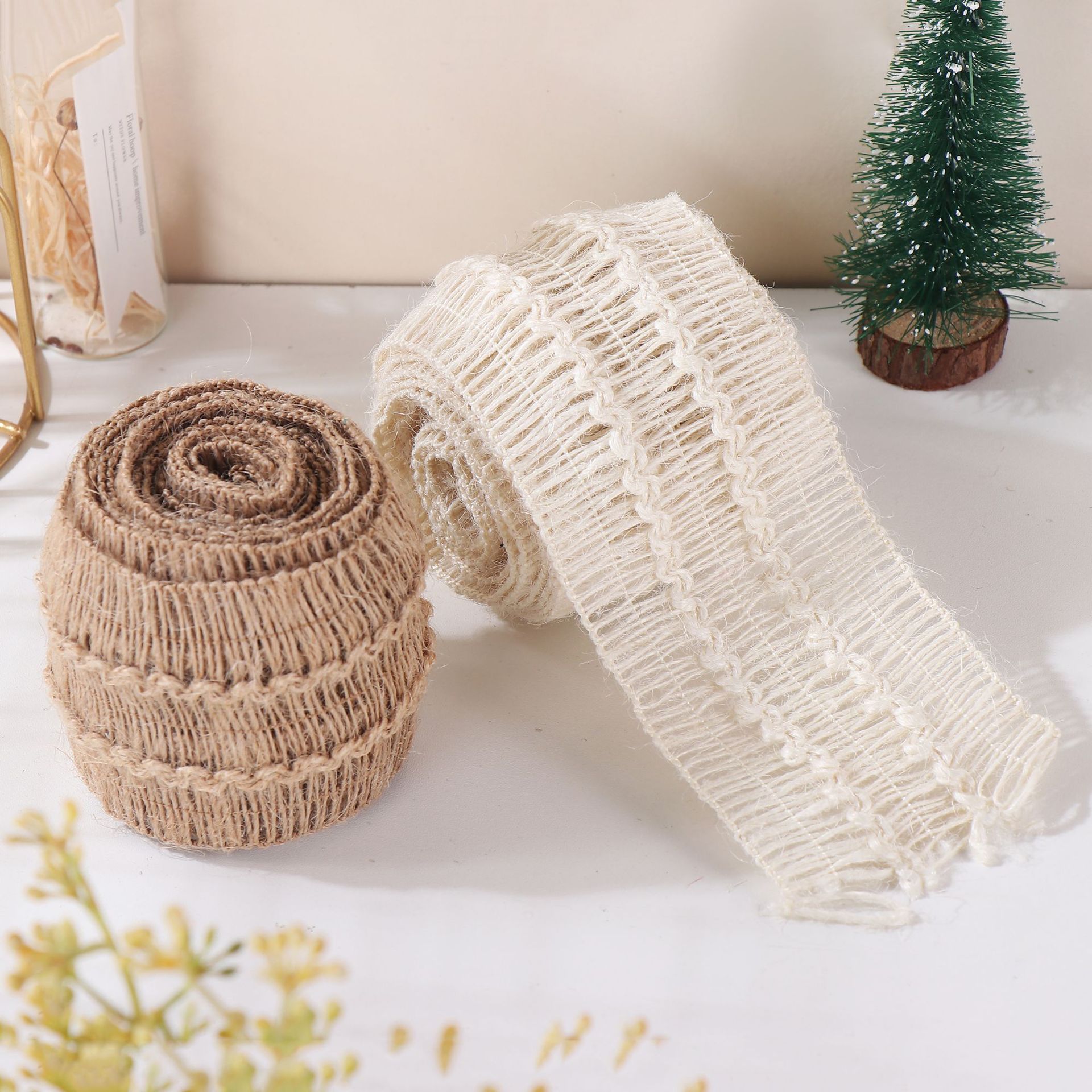hemp rope popular diy decorative webbing handmade jewelry jute woven hemp lace clothing accessories retro twist roll