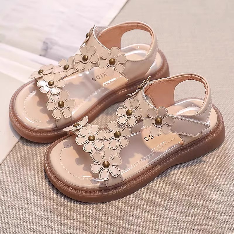 Girls' Flower Sandals 2025 New Summer Children's Shoes Princess Shoes Korean Style Soft Sole Non-Slip Baby Shoes