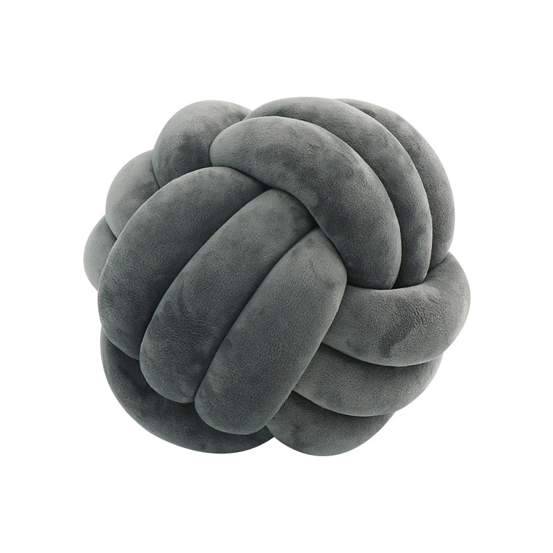 Picture of Ins Popular Three-Strand Rope Knotted Round Ball Home Fabric Creative Hand-Woven Decorative Pillow Cushion Lumbar Cushion