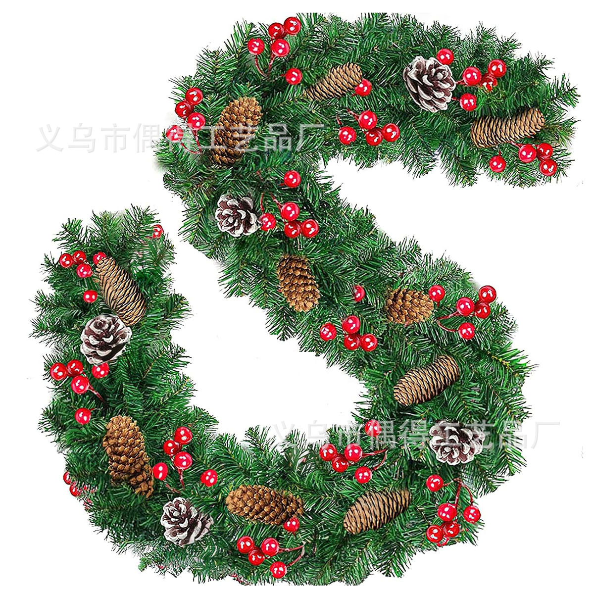 Cross-Border green pvc Christmas decoration rattan hotel mall bar door hanging decoration Christmas encryption Rattan