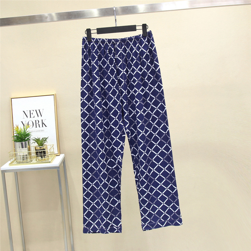 Picture of Pajama Pants Men's Summer Cotton Silk Thin Large Size Middle-Aged and Elderly Home Trousers Artificial Cotton Manufacturer Home Air-Conditioned Pants