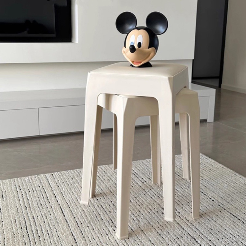 Soft-Packed Dining Chair Plastic Stool Household Strong and Durable Stool Square Stool Simple Bench Storage Dining Chair Makeup Stool Wholesale