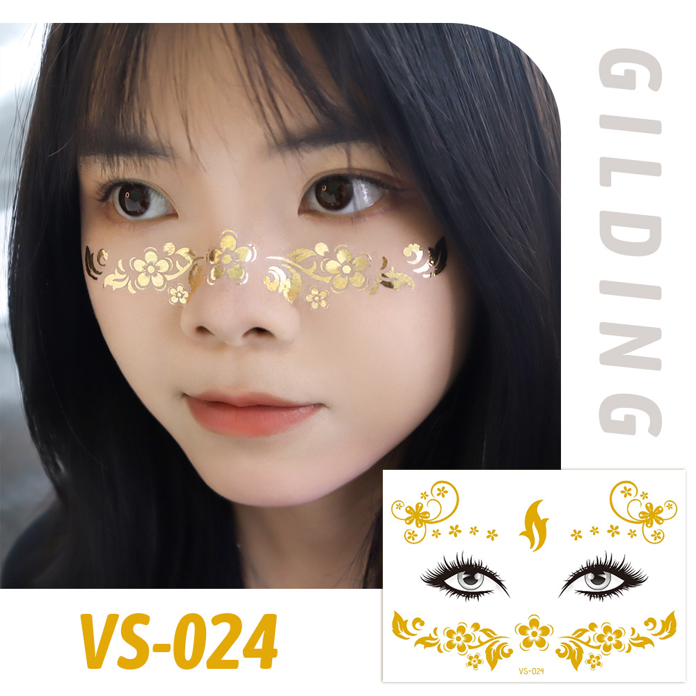 Picture of Cross-border Supply Waterproof Bronzing Electric Syllable Tattoo Sticker European and American Carnival Party Face Sticker Masquerade Freckles