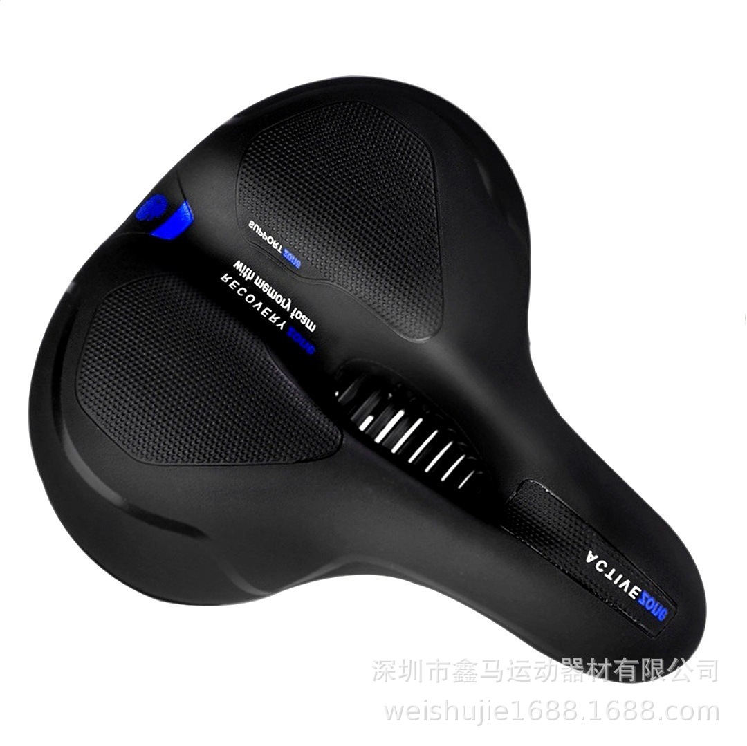 Mountain bike seat cushion with taillight bicycle big butt widened soft saddle comfortable seat accessories