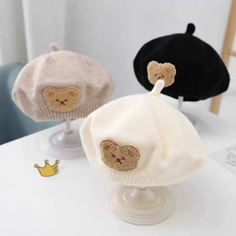 Baby Hat Children's Baby Beret Spring and Autumn Children's Infant Newborn Knitted Paintler Hat Autumn and Winter Wool Hat
