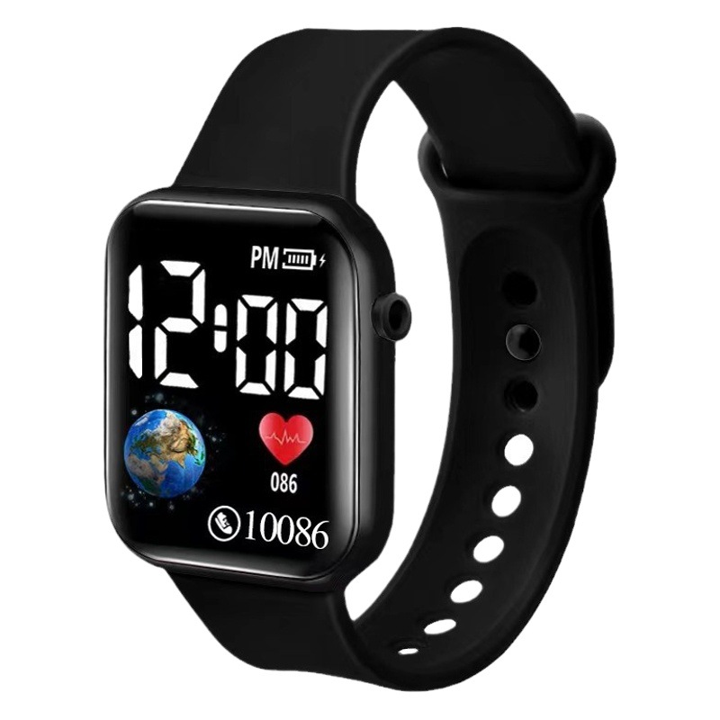New Led Digital Watch C1-3 Earth Trendy Fashion Digital Sports Student Kidsren Led Digital Watch Manufacturers