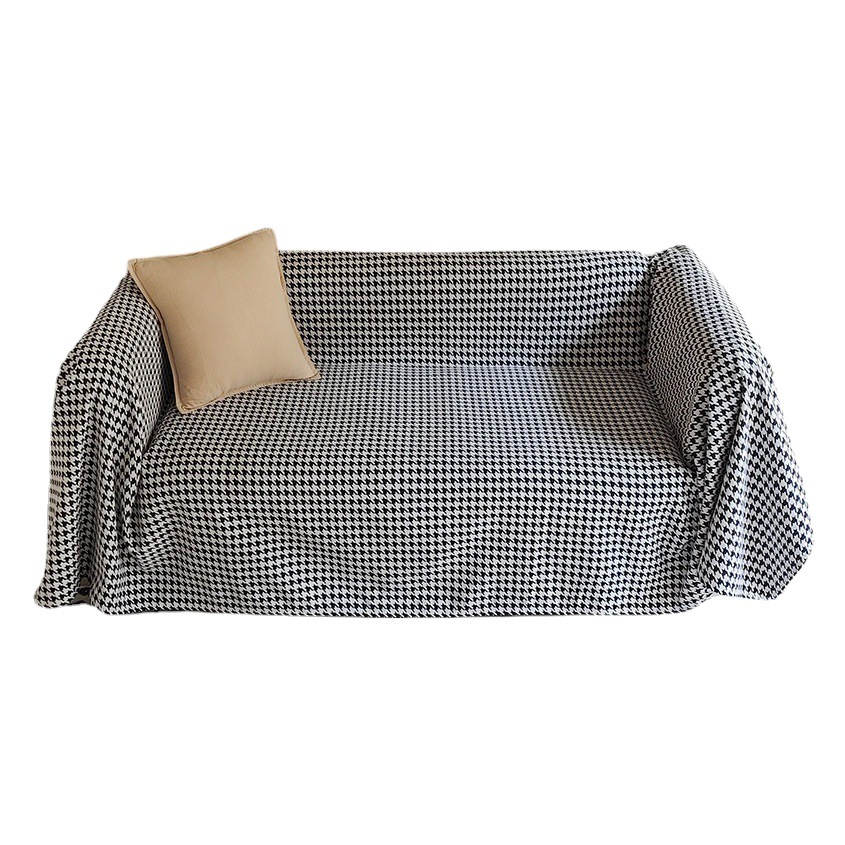 Chenille Sofa Towel Cover Cloth Ins Style Houndstooth One-piece Sofa Cushion Anti-cat-scratch Four Seasons Universal Sofa Cover