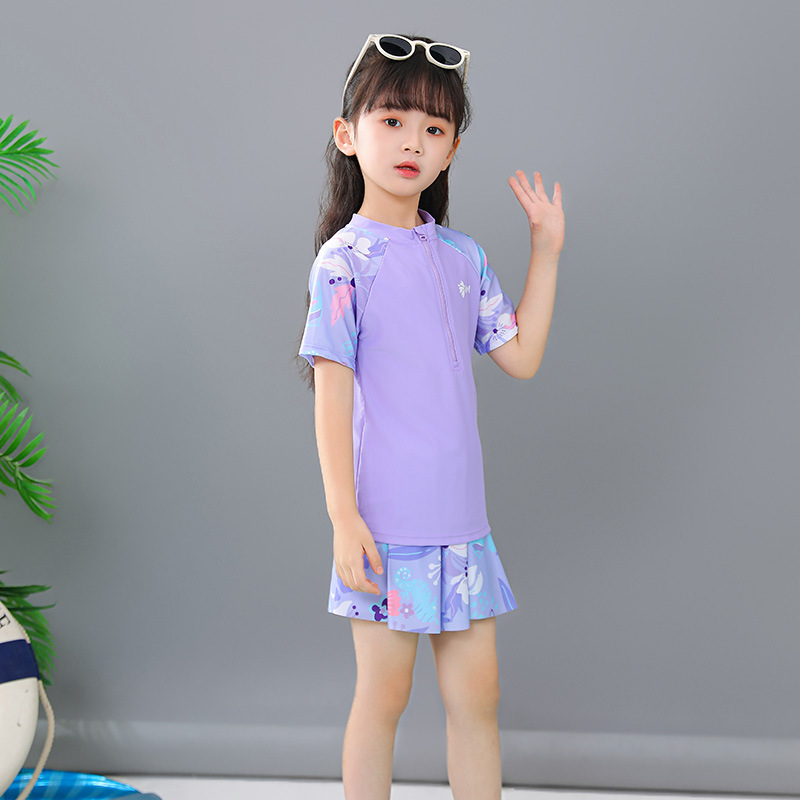 New Children's Swimwear Split Girls' Princess Skirt Big Kids Swimwear Little Girls Cute Student Professional Swimwear