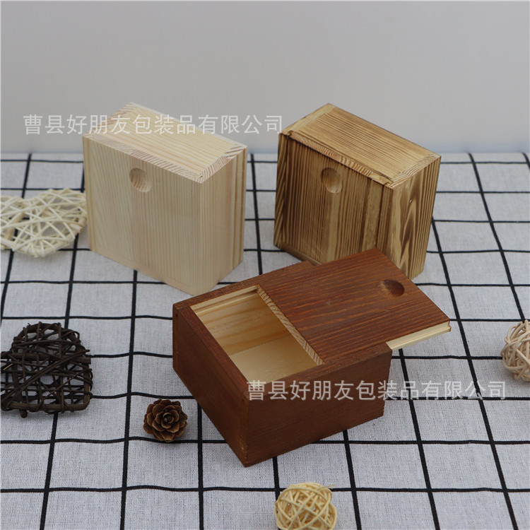 Picture of Handmade soap wooden box Pine pull-out lid box small wooden box order wooden gift box earphone soap Pine Box Wholesale