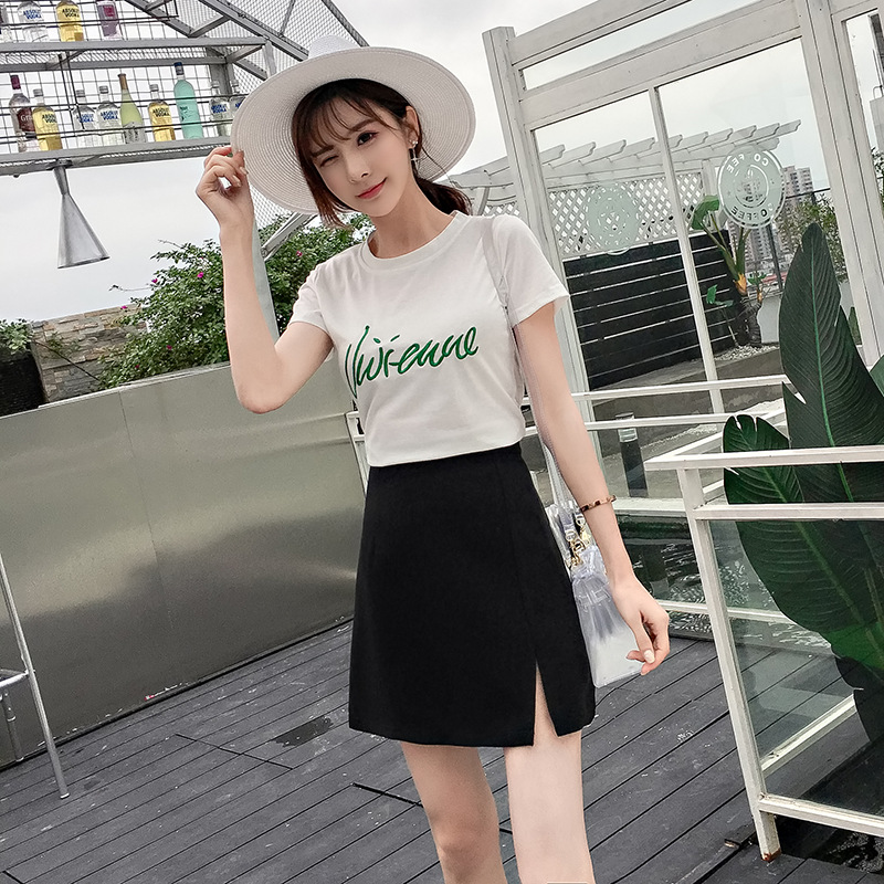 Short Skirt 2021 New All-match Student High Waist Slimming Split Hip A- line Skirt Pants Chiffon Skirt Women's Summer