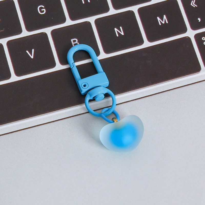Picture of ins style AB color love beads keychain pendant diamond-shaped cut hanging hole door buckle girl's heart bag bag hanging jewelry