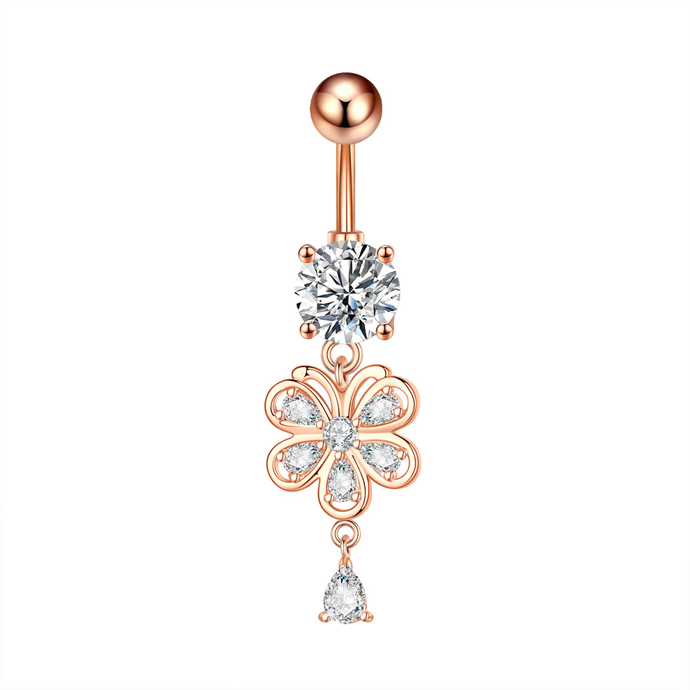 Picture of Cross-border e-commerce new zircon belly button ring belly button nail piercing jewelry online wholesale