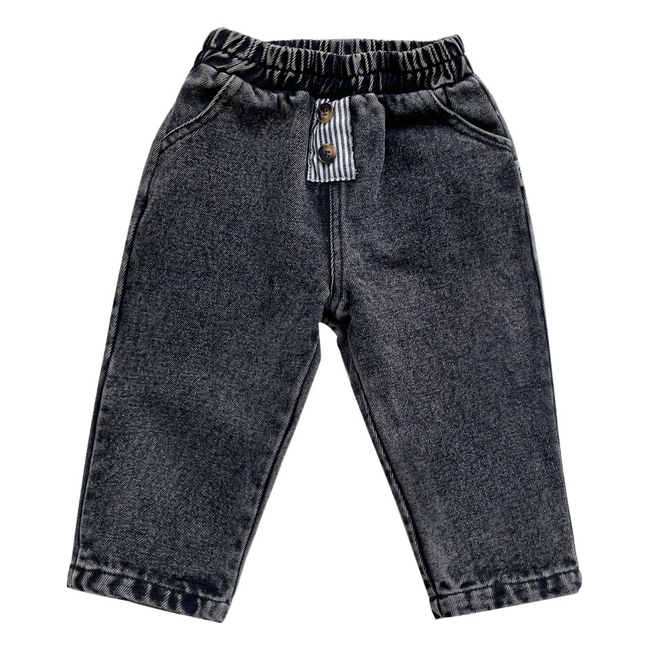 Children's Autumn and Winter Solid Color Jeans for Infants Aged 0-3 Years, Soft Casual Long Pants for Boys, Korean Style Trendy Pants for Babies