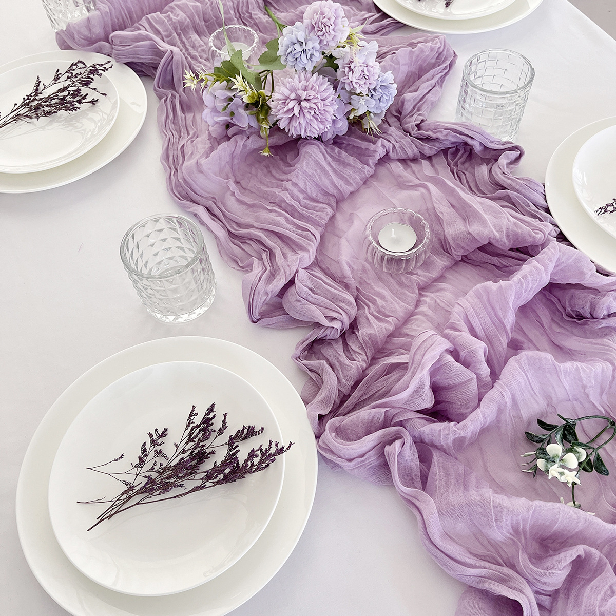 Picture of Wrinkle Cloth Table Flag Birthday Party Wrinkle Cloth Decorations Wedding Bari Twist Wrinkle