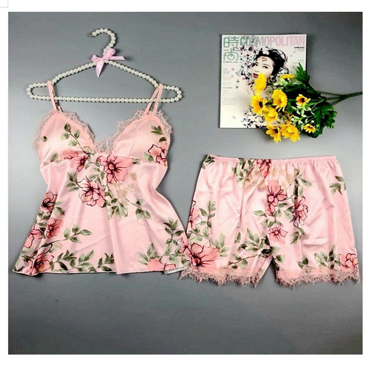 Picture of Printed pajamas set sexy home clothes ladies underwear nightgown supply Europe and the United States female manufacturers wholesale export