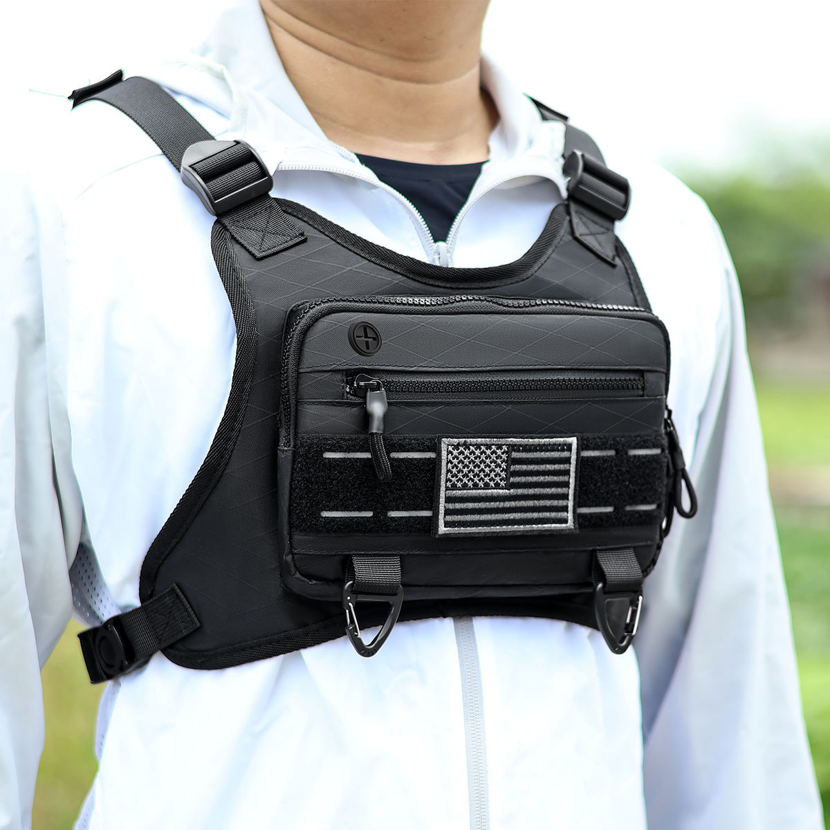 Trendy Brand Tactical Bag Functional Vest Bag Casual Personality Men's Bag Ins Vest Bag Men's Chest Bag Tooling Backpack