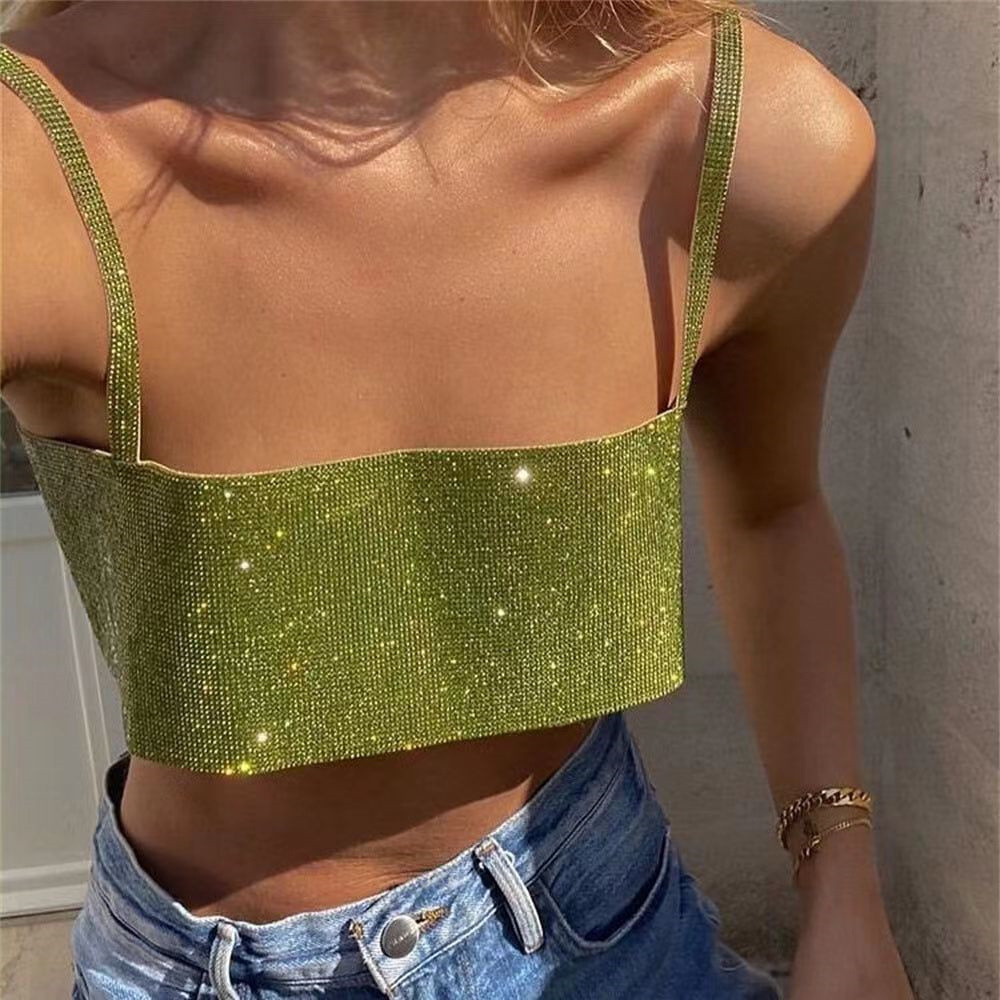 Cross-border supply of European and American new AliExpress Amazon ebay hot bright diamond sleeveless lifting strap LBZ20168
