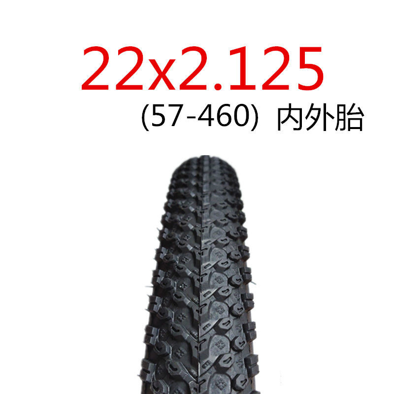 22inch Mountain Bike Outer Tire 22x2.125 Inner and Outer Tire Bicycle(57-460) Extended Beautiful Mouth Inner Tube