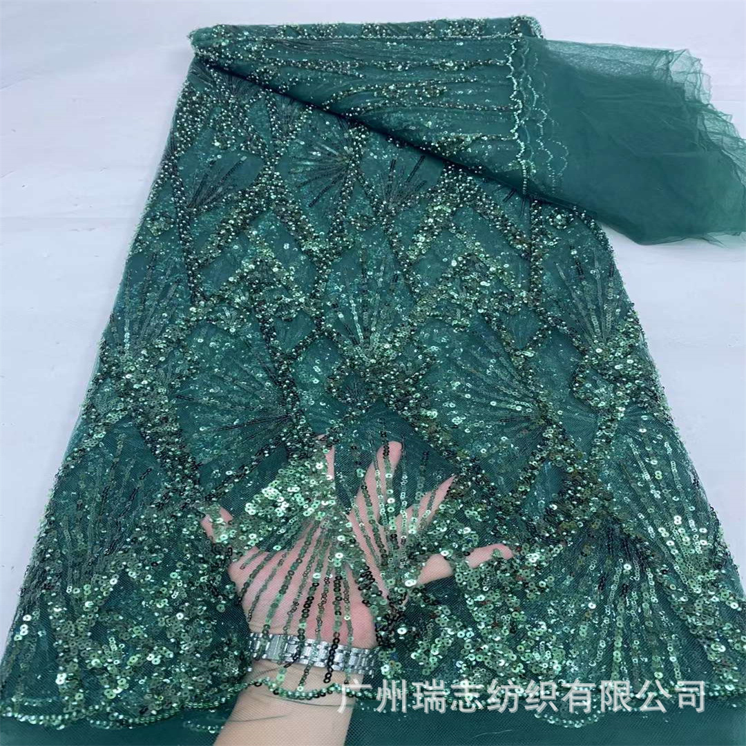 Picture of Middle East Transparent Sequin Beads Mesh Fabric Fairy Dress Wedding Dress National Costume Lace Dress Lace