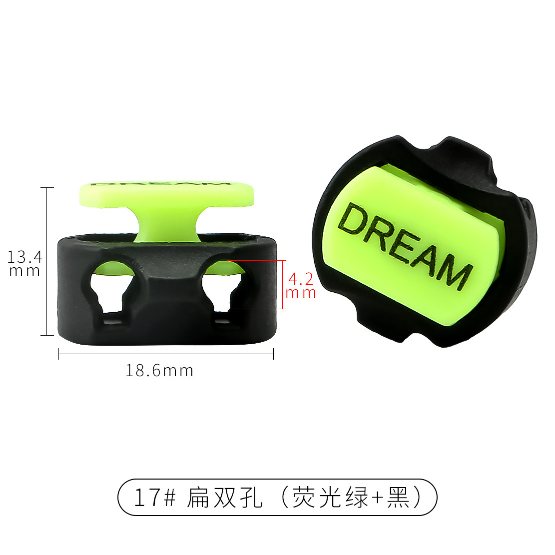 Picture of Manufacturer Plastic Adjustable Elastic Belt Spring Buckle with Rope Pig Nose Buckle Single and Double Holes Round Black Transparent Drawstring Buckle