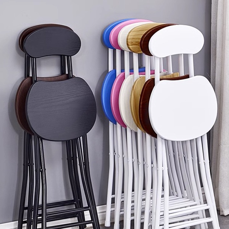 Folding Chair Stool Backrest Chair Portable Home Dining Chair Modern Simple Fashion Creative Round Stool Chair Computer Chair