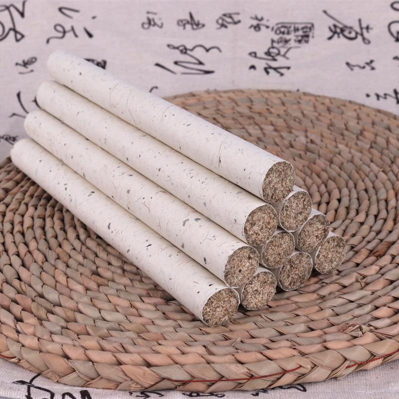 Moxibustion with Stone Mortar Moxa Leaf Paper Moxa Stick 1.8cm Three-Year-Old Moxa Velvet Micro-Smoke Moxibustion Moxa Column Stone Ground Moxa Leaf Moxa Leaf Moxa