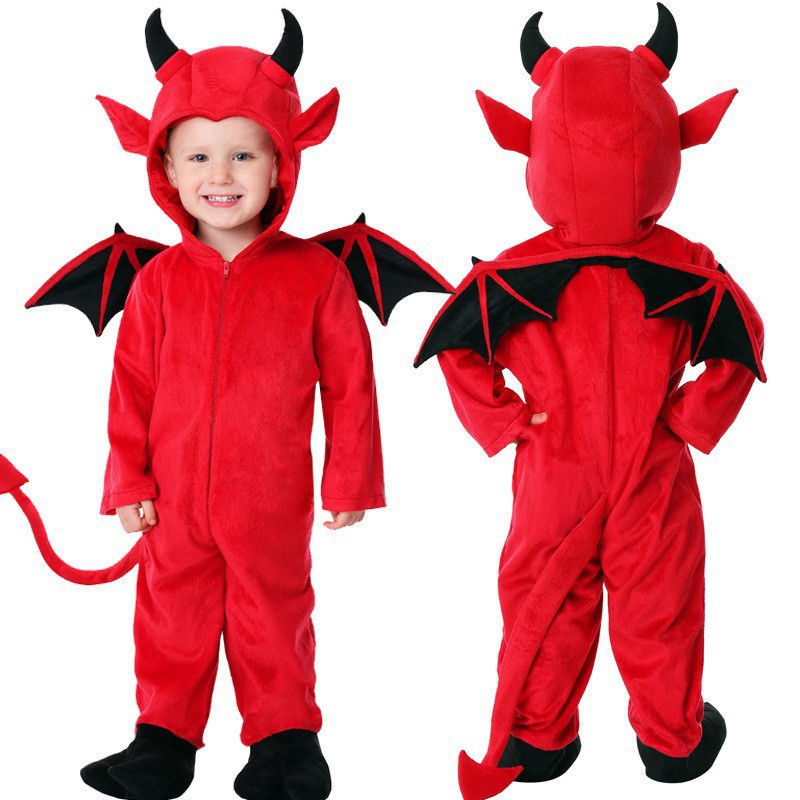 Halloween Kids Costume Cute Little Devil Bat Show Clothes Boys and Girls Cosplay Vampire Suit
