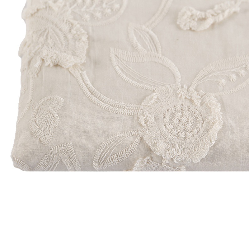 Factory supply cotton three-dimensional embroidery fabric floating flower series dress shirt fabric