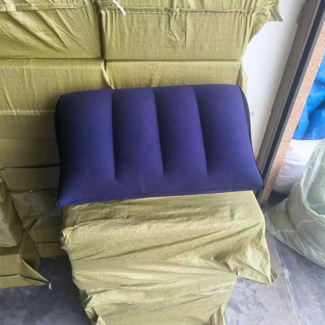 Picture of Manufacturer's Wholesale In-Stock Pvc Flocked Triangle Pillow Cushion Inflatable Pillow Travel Portable Prone Position Pillow