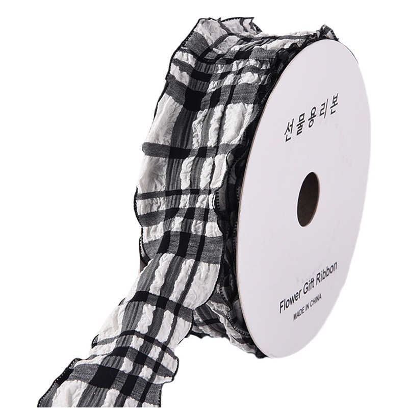 Puff Pleated Prellis with Waved Yarn Ribbon bouquet Fishtail Yarn Ribbon Gift Bow Decoration Pleated Yarn