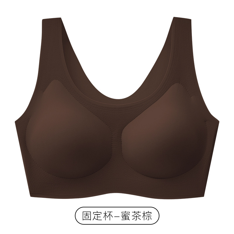 Picture of High-End Fixed Cup Seamless Beautiful Back Liquid Foundation Intimates Women's Small Breast Push-Up Vest Style No Steel Ring Sports Bra