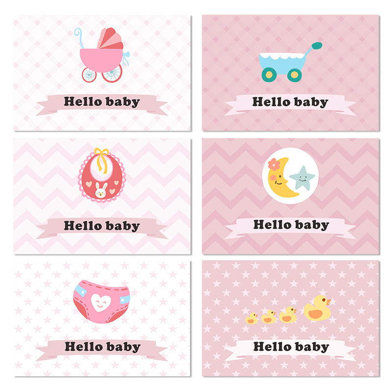 Picture of 84 hello baby welcome newborn baby blessing thank you celebrate white cardboard greeting card support greeting card
