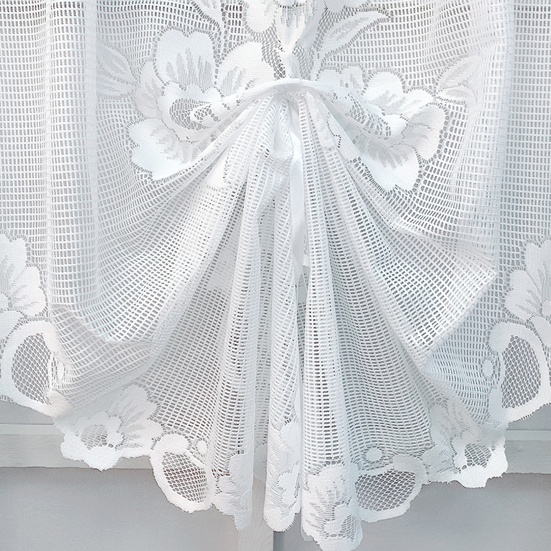 Picture of American-style pastoral fresh lace pull curtain Roman lifting gauze curtain bay window kitchen partition door curtain one-piece delivery