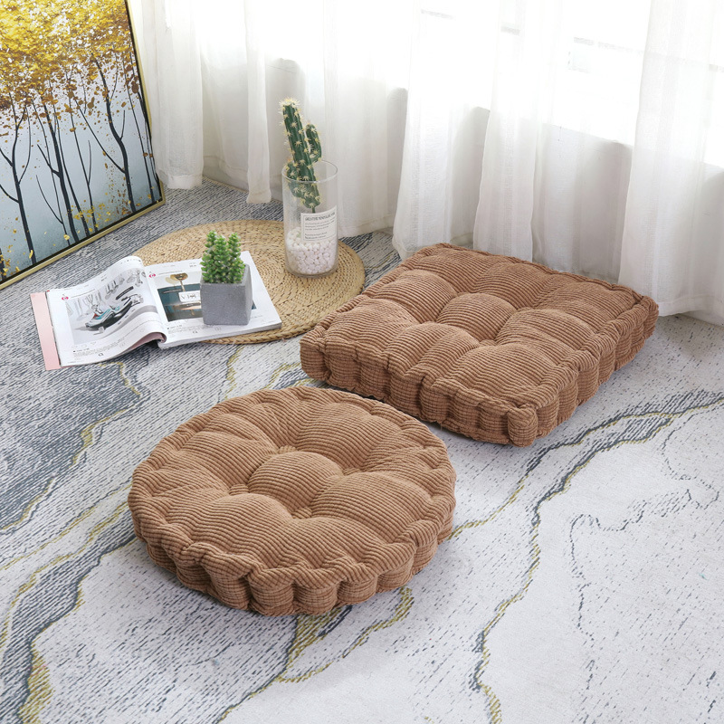 Picture of Manufacturer Wholesale Solid Color Corduroy Corn Kernel Cushions Japanese Square Round Chair Cushions Student Chair Cushions Futon