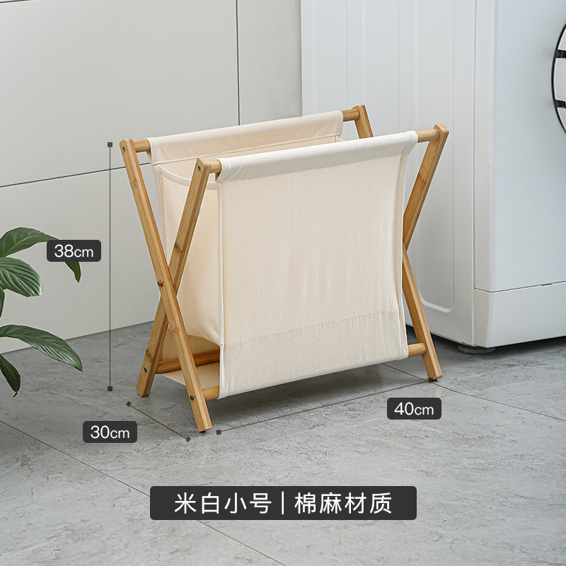 Picture of Household Solid Wood Dirty Clothes Basket Dirty Clothes Basket Laundry Storage Clothes Basket Foldable Large Bathroom Laundry Storage Basket