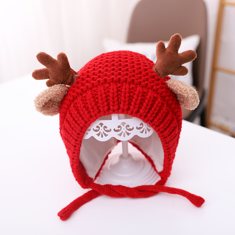 Picture of Small antlers Garry cloth baby knitted hat Autumn New Baby wool cap warm baby cap MZ9789