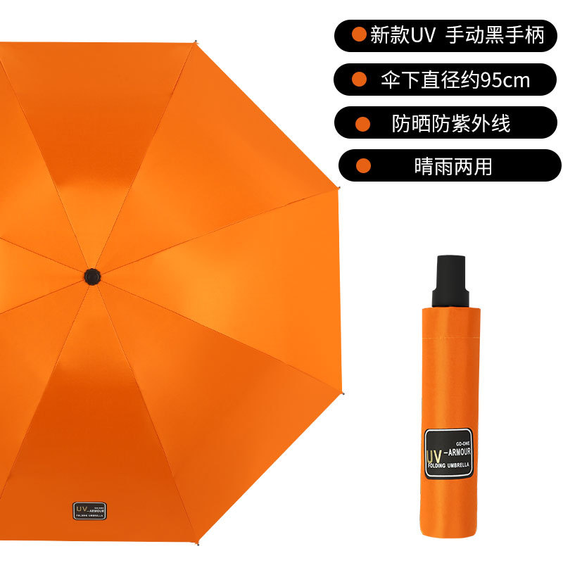 Picture of A large number of wholesale automatic umbrella women sunshade folding dual-use sun umbrella black rubber sunscreen customized advertising