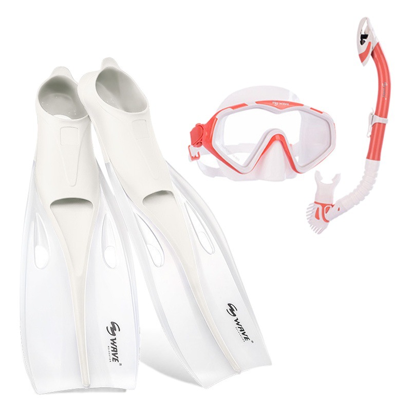Wave Cross-Border Adult Diving Goggles, Snorkel, Long Fins, Fins, Snorkeling Three-Piece Set, Anti-Choking Fins