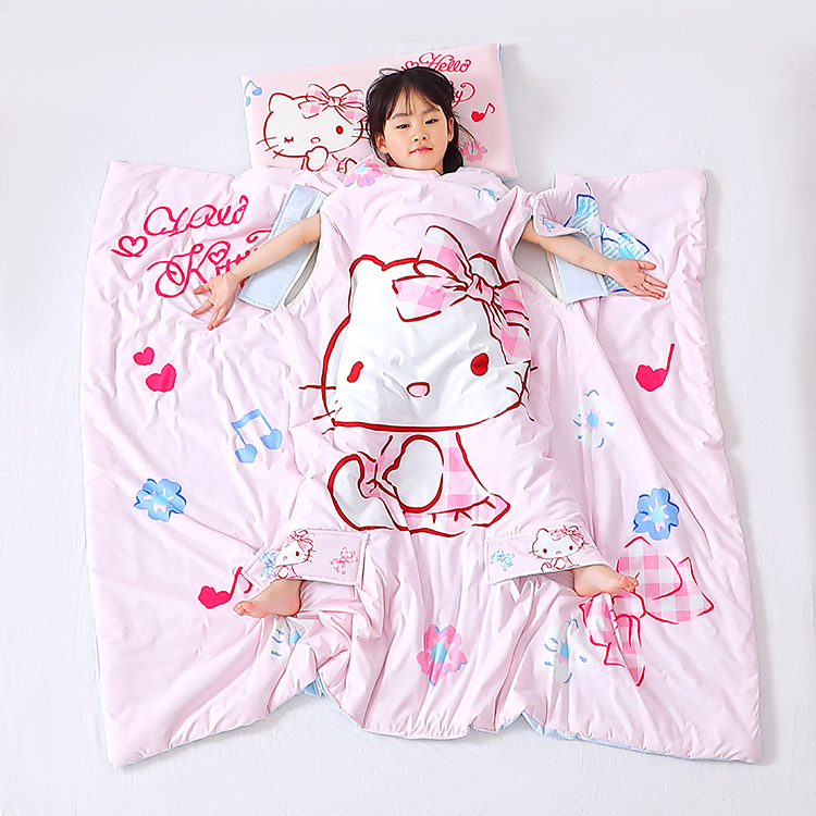 Picture of Class A children's kick-proof quilt artifact summer thin baby sleeping bag big child belly silk summer quilt air conditioning quilt