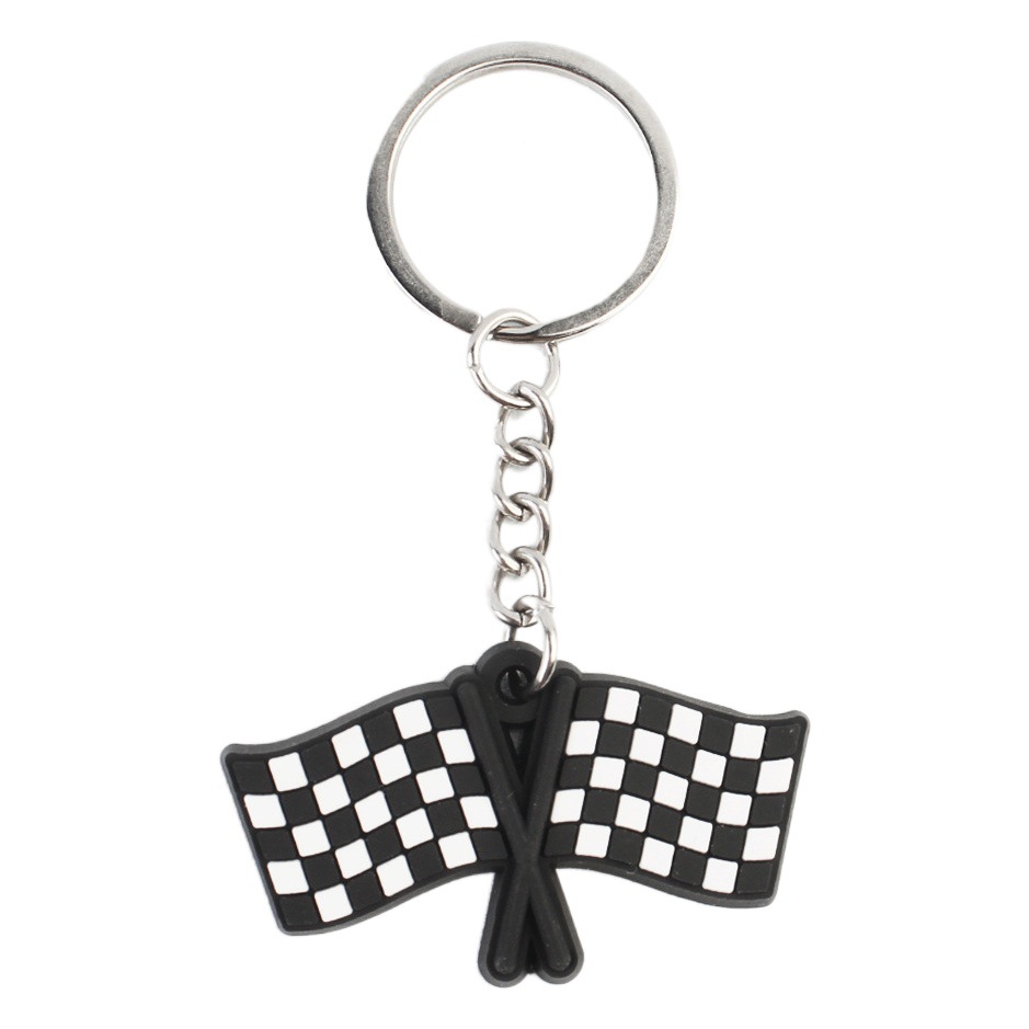 Racing Flag PVC Keychain Party Pendant Accessories International Station Amazon Cross-border for Gift Decoration