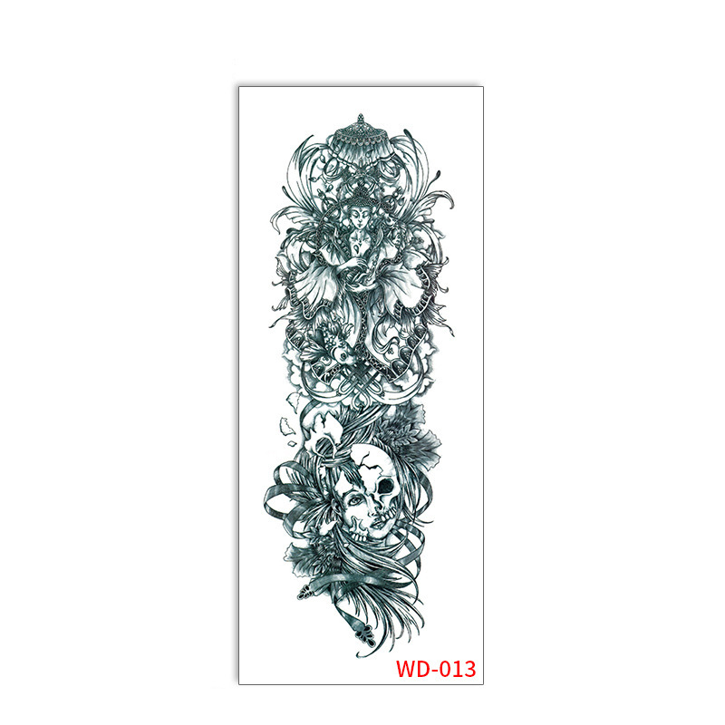 Picture of Full Arm Tattoo Sticker Cross-border New Waterproof Sweat Simulation Cross Buddha Black and White Colorful Personality Full Arm Temporary Tattoo