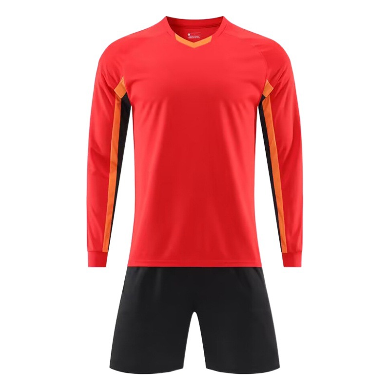 One-piece delivery cross-border adult children's football training clothes long-sleeved football clothes football clothes suit sweat-absorbent breathable Men