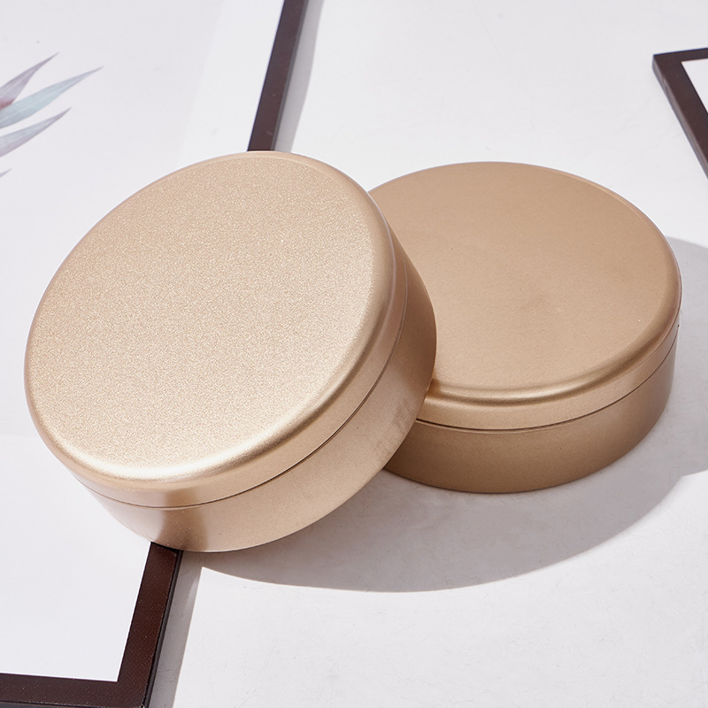 Pujee Round Small Gold Box Cookie Box Butterfly Crisp Almond Tile Box Tinplate Box Packaging Box