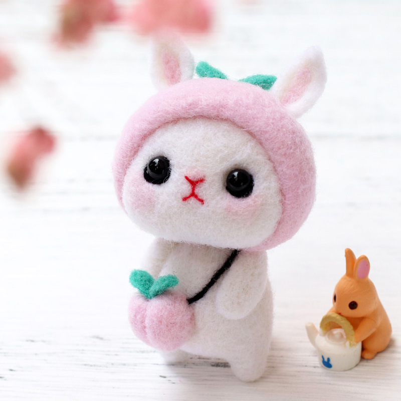 Picture of Little White Rabbit adult handmade diy creative gift hands-on sewing homemade material package wool felt pokes