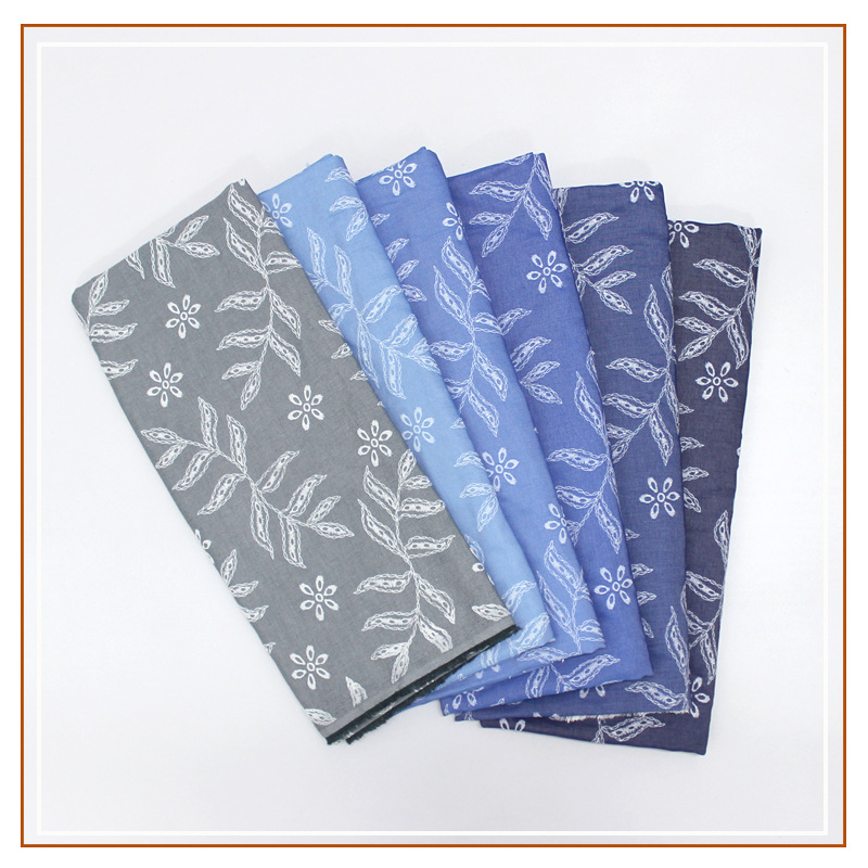 Tencel Linen Laminated Foam Imitation Embroidered Fabric 50% Polyester 50% Rayon Shirt Pants Skirt Large Floral Fabric