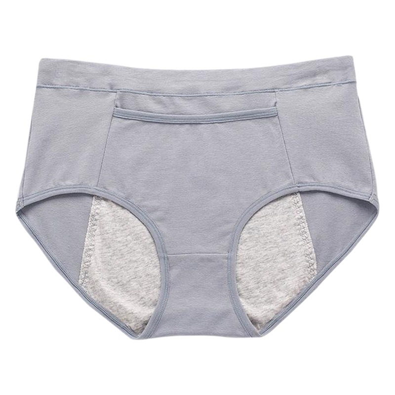 Pocket physiological underwear women's menstrual period leak-proof widened cotton crotch aunt plus size high waist sanitary pants 9038