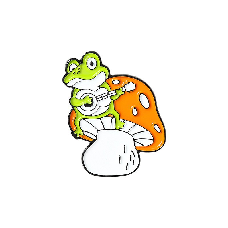 Picture of Cartoon cute 21 mushroom suit mushroom man and frog alloy brooch suit cute anti-light badge